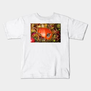 Autumn wild mice with a halloween pumpkin Kids T-Shirt